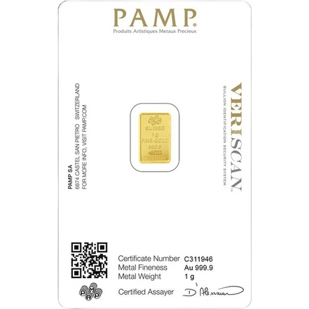 1 Gram PAMP Suisse Lady Fortuna Gold Bar