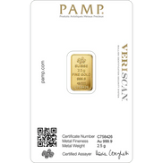 2.5 Gram PAMP Suisse Lady Fortuna Gold Bar