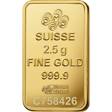 2.5 Gram PAMP Suisse Lady Fortuna Gold Bar