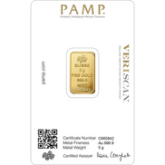 5Gram PAMP Suisse Lady Fortuna Gold Bar
