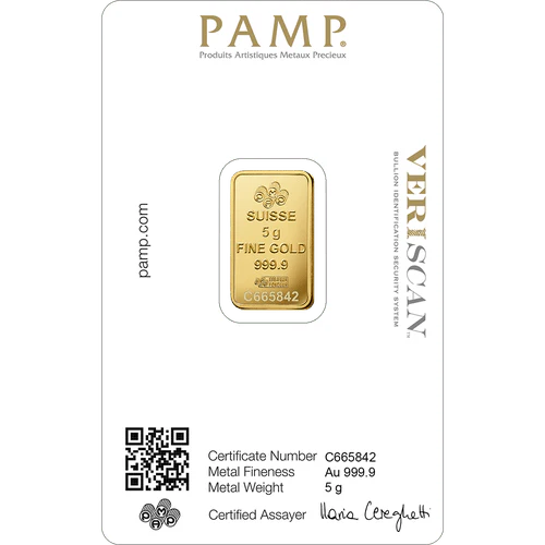 5Gram PAMP Suisse Lady Fortuna Gold Bar